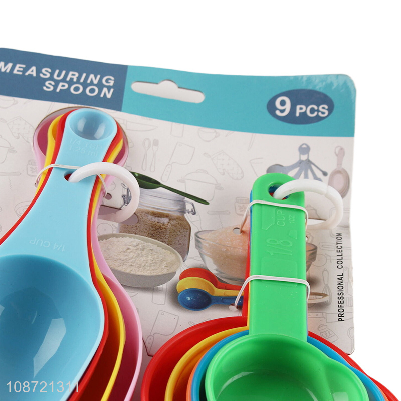 Top products multicolor plastic 9pcs measuring tool measuring spoon set