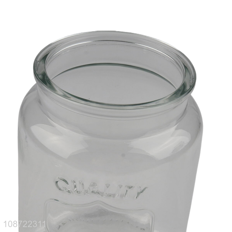 Hot products home kitchen clear glass sealed candy cookies storage jar for sale