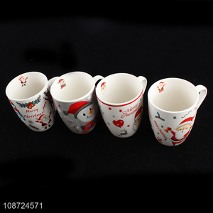 Good quality Christmas ceramic milk cup porcelain coffee mug with handle