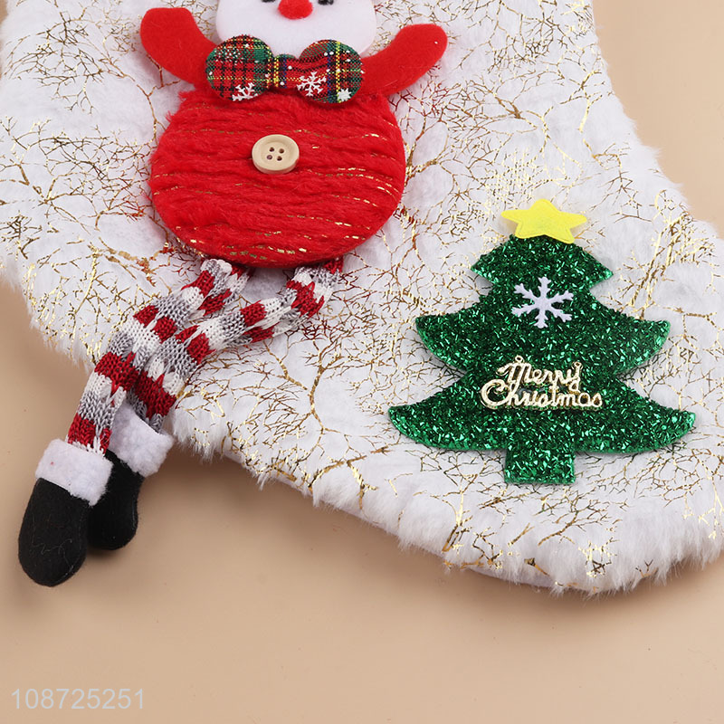 Popular products hanging snowman christmas stocking for xmas tree decoration