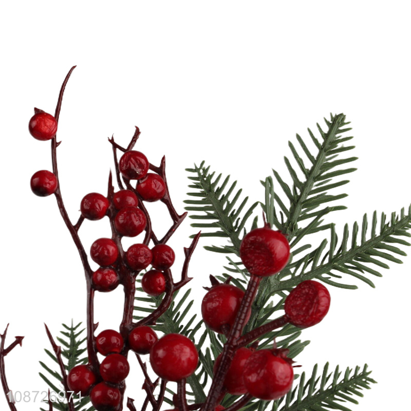 New arrival artificial red berry picks stems for Xmas tree decoration