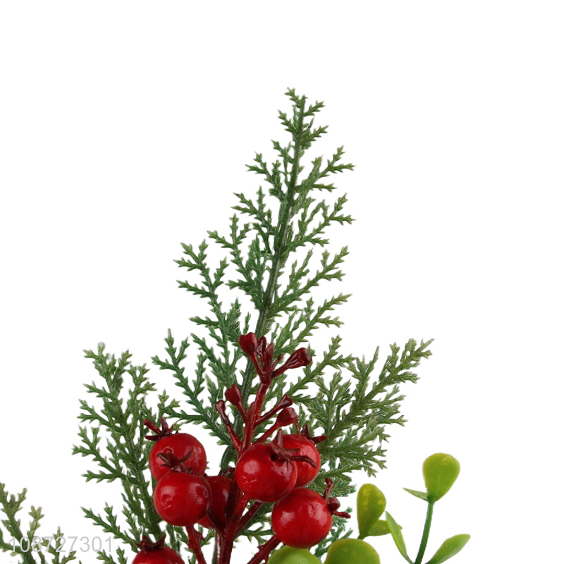 New arrival artificial Christmas branchlet with red berry for decoration