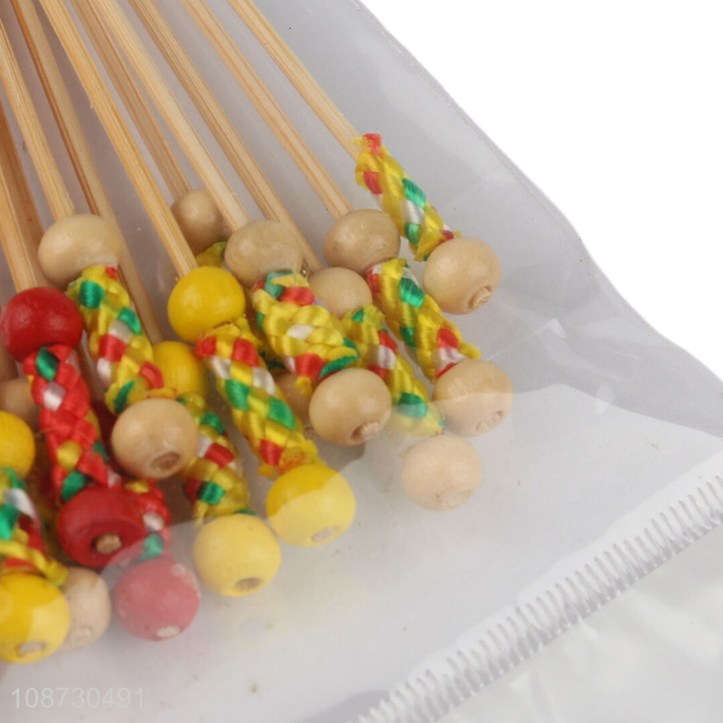 Low price 20pcs bamboo party supplies fruit sticks food sticks set