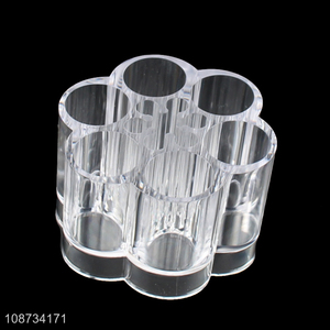 Top selling flower shape clear makeup organizer makeup brush display storage box