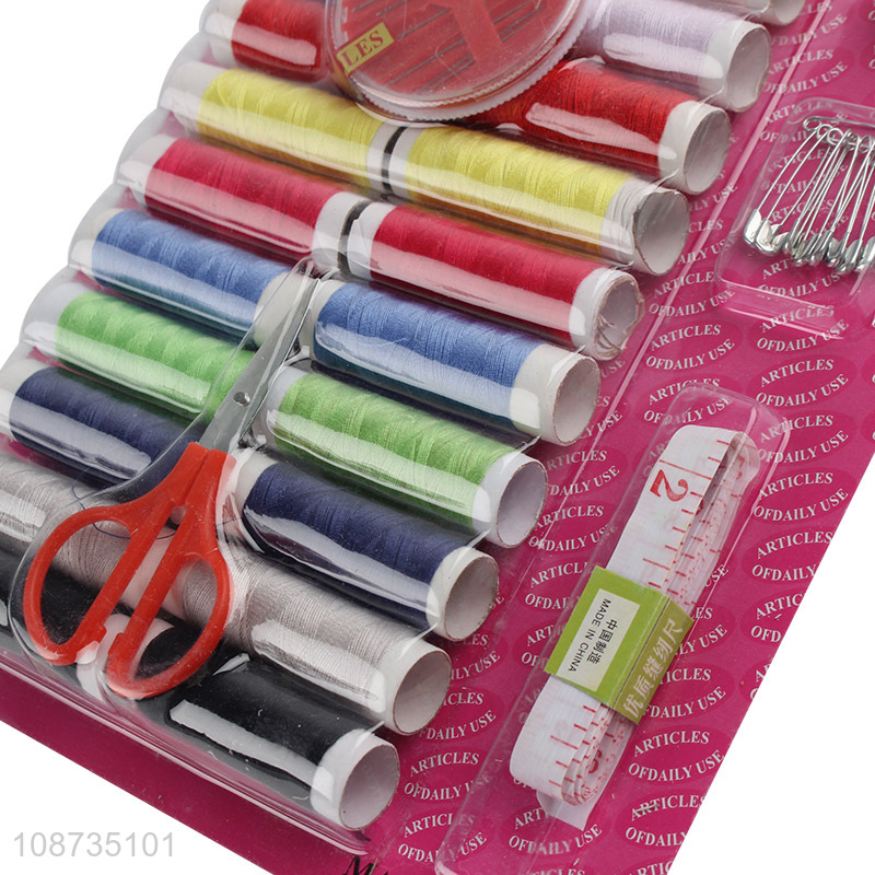 Wholesale sewing kit with needles, threads, sewing thimble, tape measure ect