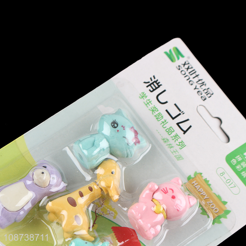 Online wholesale cute animal erasers kids gift school stationery