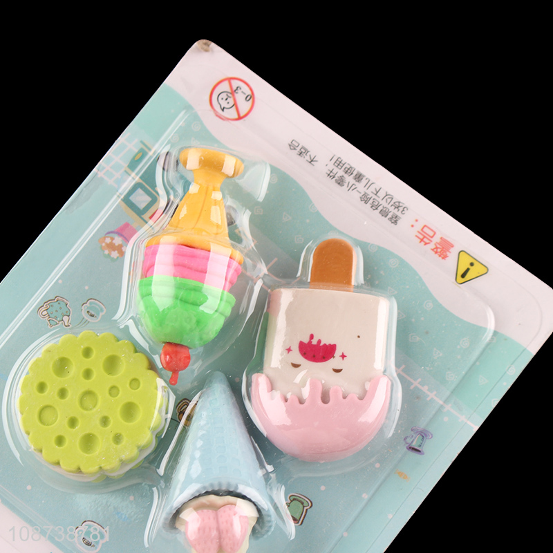 Good quality 3D dessert erasers novelty erasers for children kids