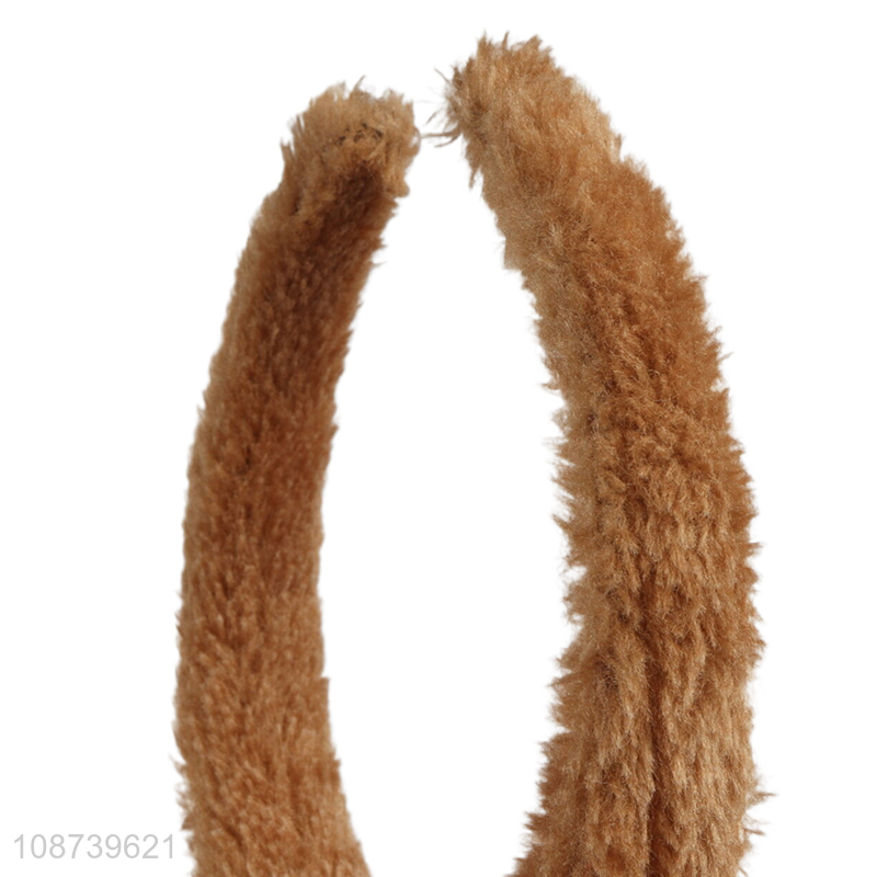 Wholesale fluffy Christmas reindeer antler headband hair hoop for women