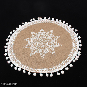 Factory wholesale desktop decoration round place mat table mat for home