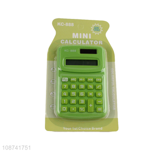 Good sale green plastic school office portable mini calculator