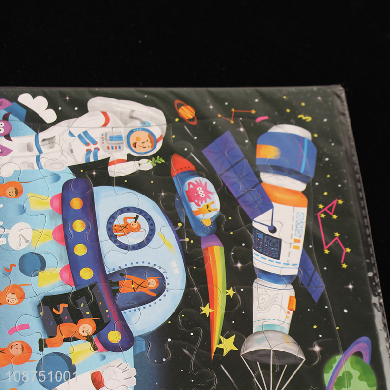 Factory price cartoon space jigsaw puzzle toy for kids age 3-5