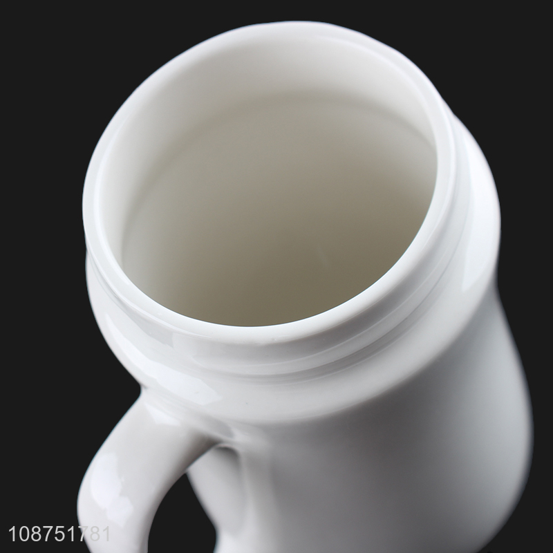 New product creative ceramic coffee mug with mirror cover lid & handle