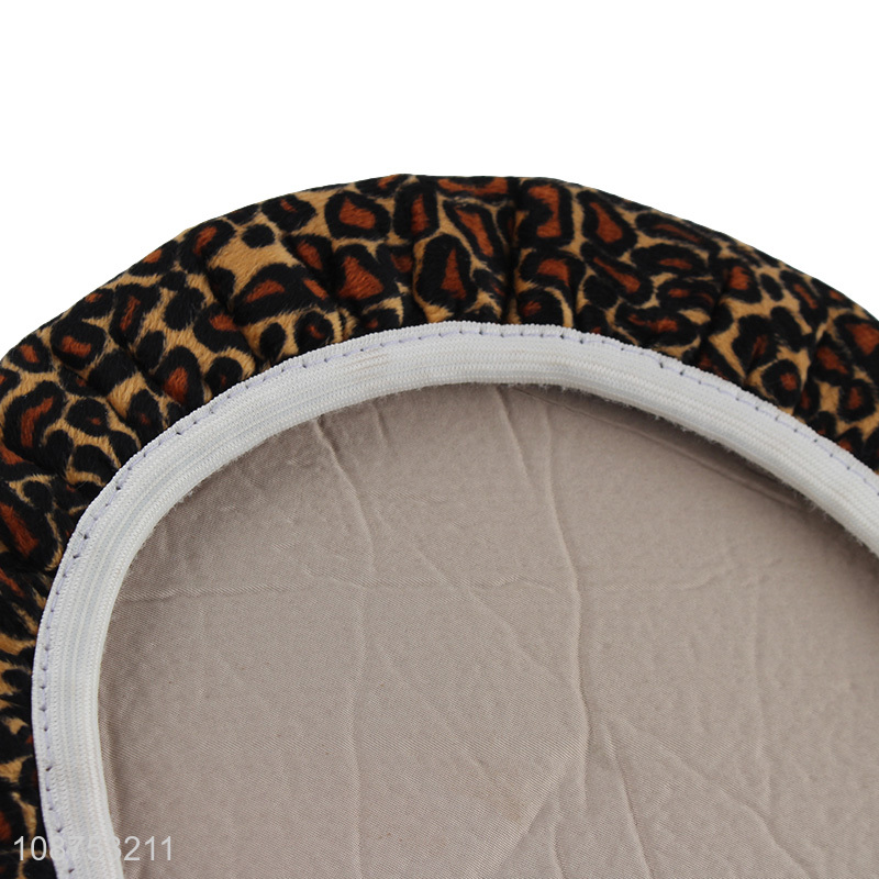 New product anti-slip leopard print bar stool cover round seat cushion