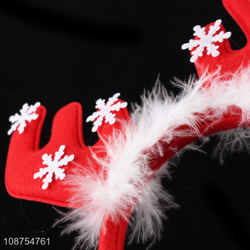 Wholesale Christmas headband reindeer antler hair hoop for adults kids