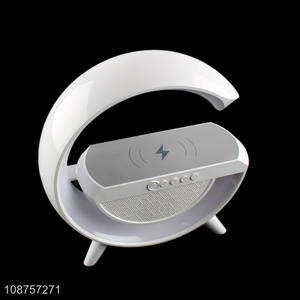 Wholesale wireless charging bluetooth speaker night lamp with digital clock