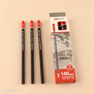 Custom Logo 12 Pieces 14B Graphite Sketch Drawing Pencils Set