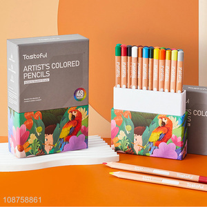 Wholesale 48-color jumbo premium colored pencils wooden drawing pencils