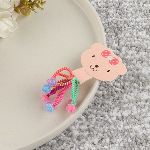 Wholesale 5pcs colorful elastic ponytail holders hair ties for kids