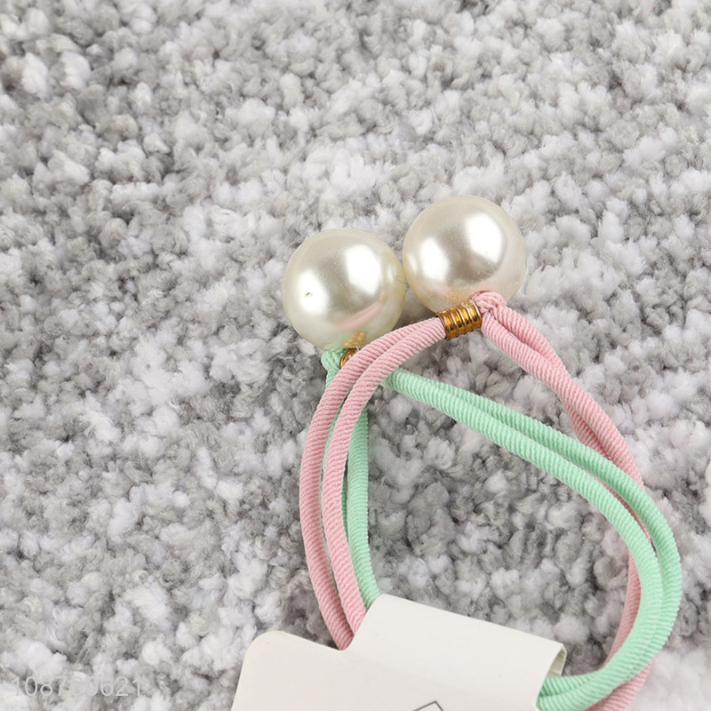 High quality 2pcs fashion pearl hair band hair ties hair ropes