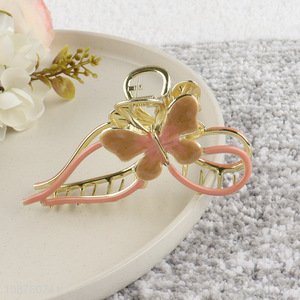 Wholesale enamel alloy hair claw clips aesthetic bowknot hair clips