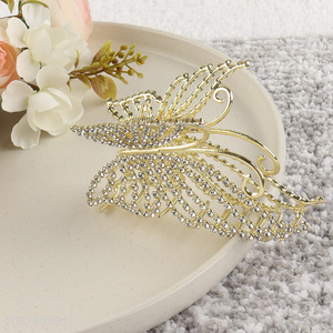 Hot selling rhinestone butterfly alloy hair claw clip hair accessories