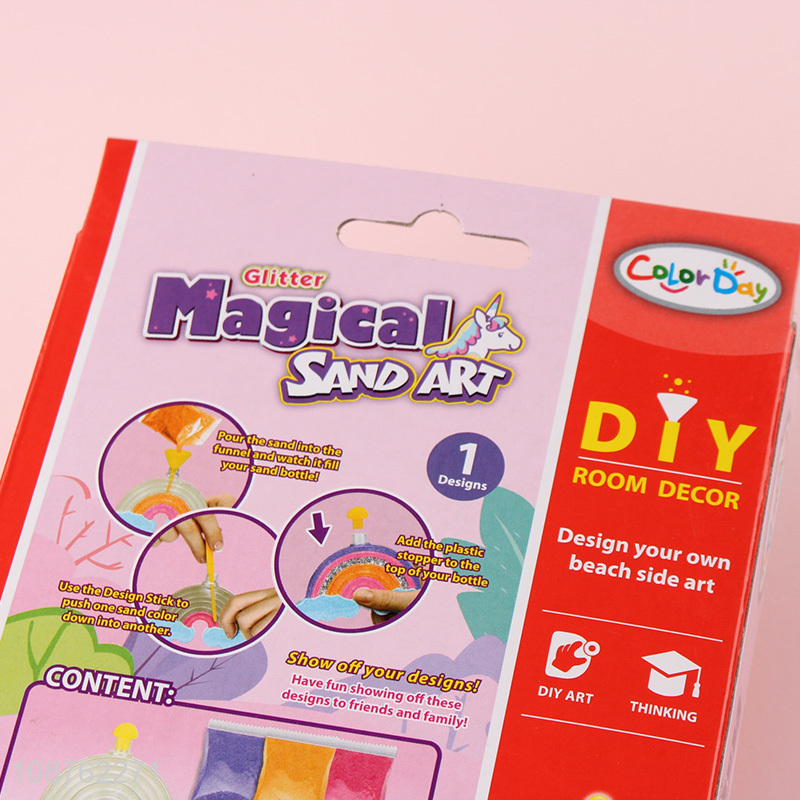 Wholesale magic sand art glitter rainbow sand toy for kids