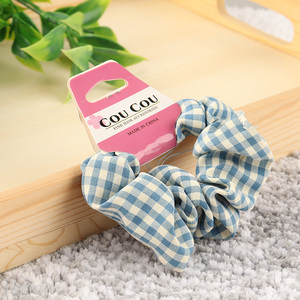 Wholesale strech plaid hair scrunchies hair ties for women girls