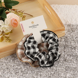 Hot product plaid elastic hair scrunchies hair bands