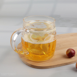 Hot selling double wall plastic beer mug with handle