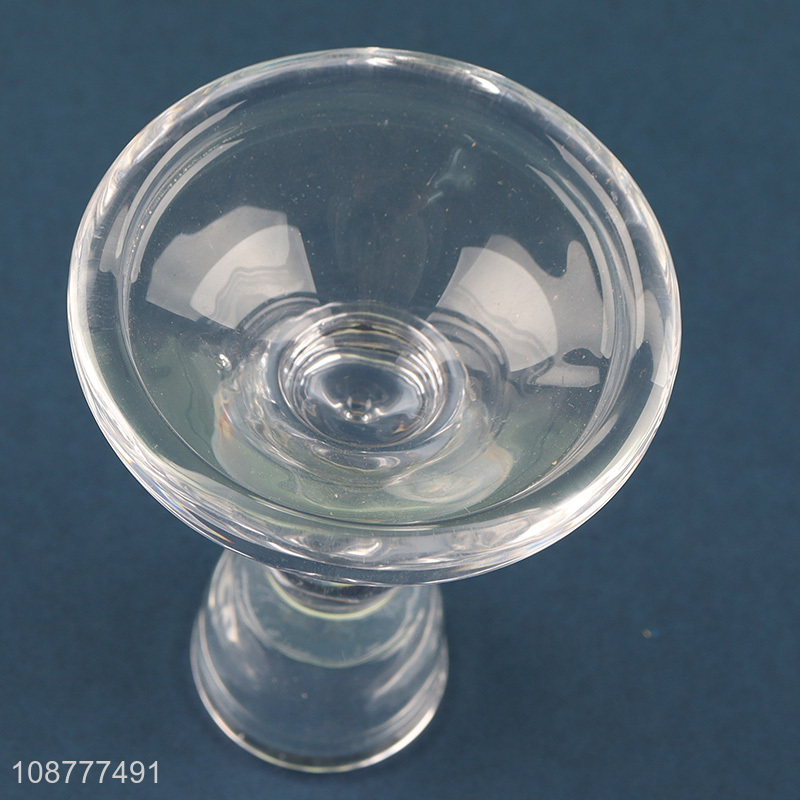 Hot selling clear glass candlestick holder for taper