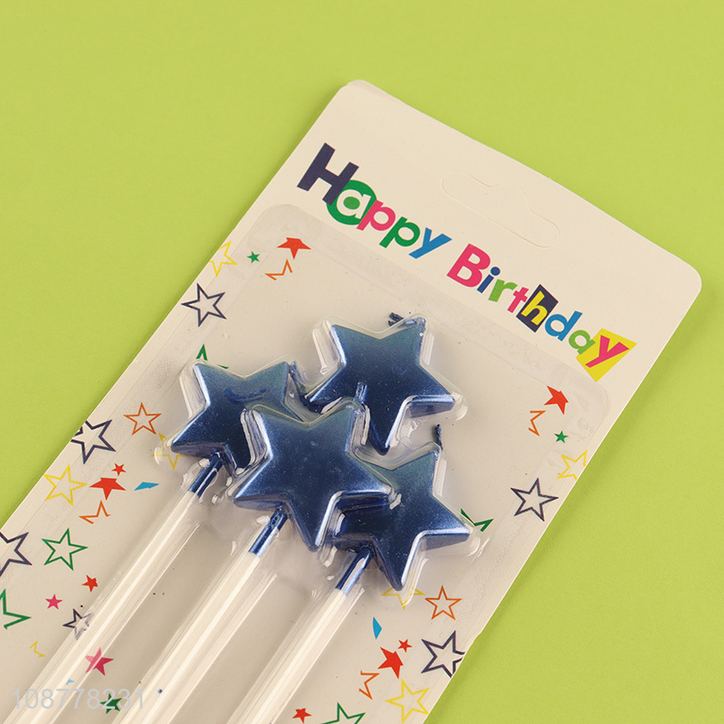 Hot selling 4pcs star shaped birthday candles