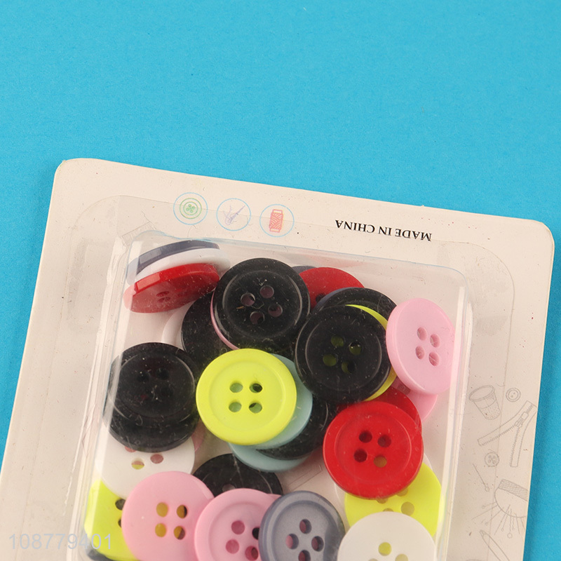 High quality round mixed color 4-hole resin buttons