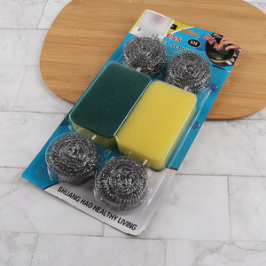 Good quality 6pcs heavy duty multi-purpose kitchen cleaning kit