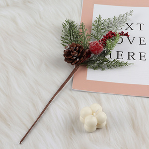 Factory price artificial Christmas pine picks with pinecones