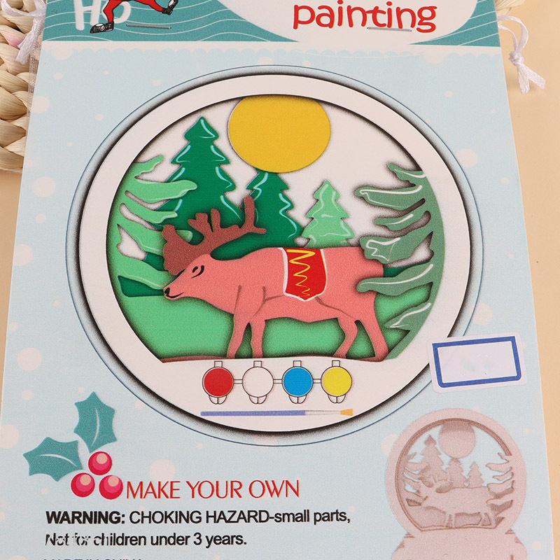 Wholesale 3D Layered Christmas Wooden Painting Kit For Kids