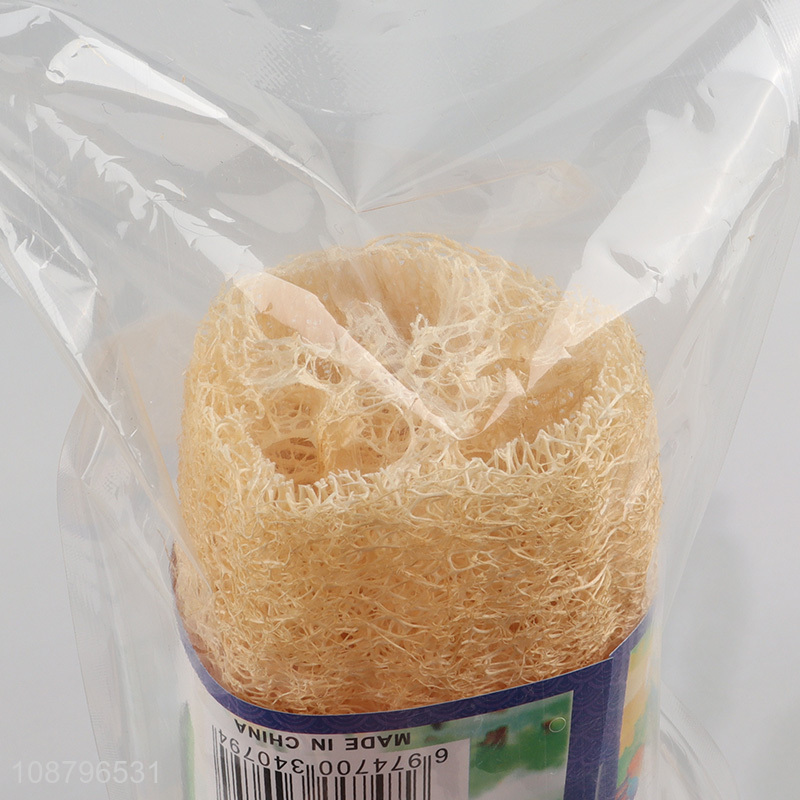 Good quality loofah scrub with plastic handle for kitchen