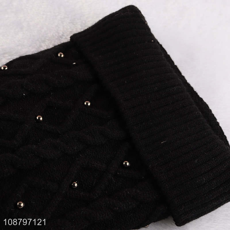 Yiwu market women's winter warm beanie skull cap cuffed hat