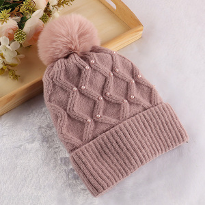 Hot selling women's winter cuffed beanies knit skull caps