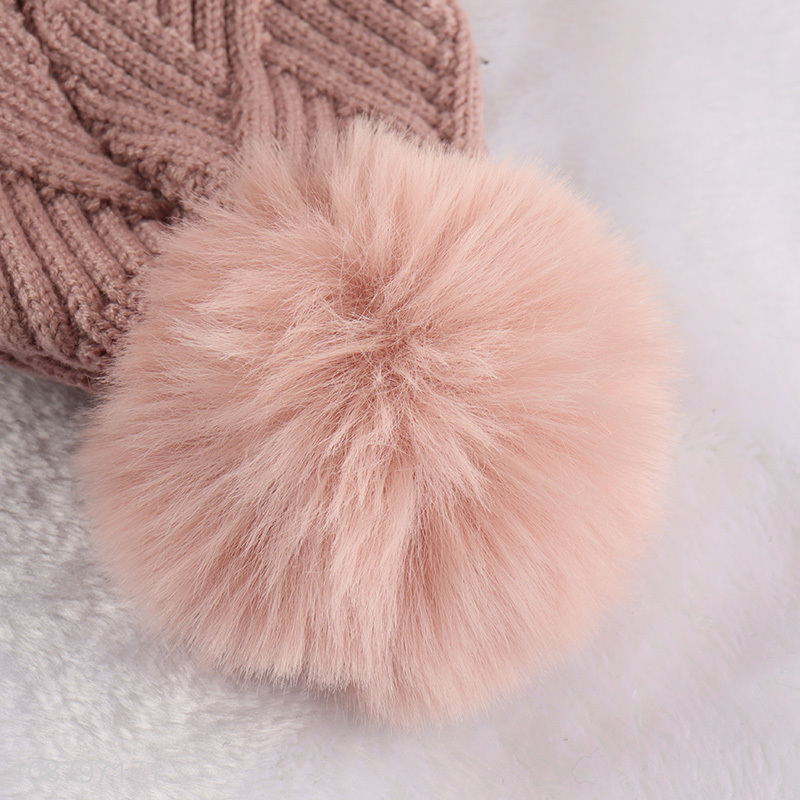 Wholesale winter knit hats pearl beanie caps for women