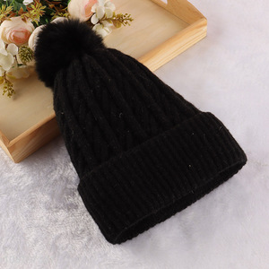 High quality women's winter warm beanie skull cap cuffed hat