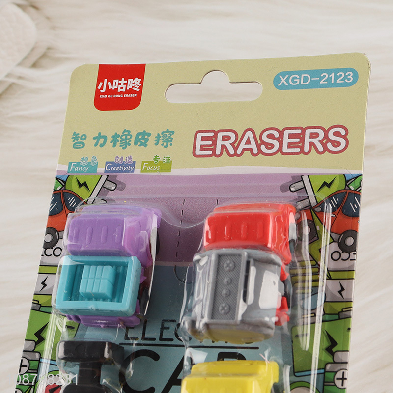 Top quality cartoon students stationery eraser set for sale