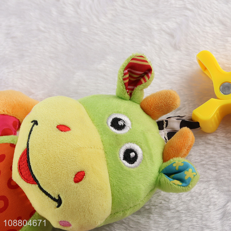 High quality hanging soft plush rattle musical toy for babies