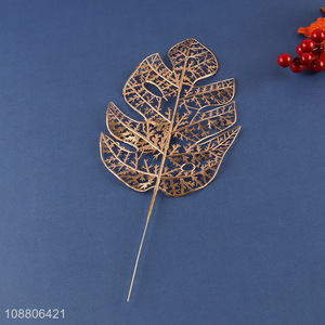 Factory price gold artificial plant leaves for garden decoration