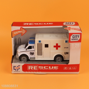 Wholesale 1:20 inertial ambulance toy with light and sound