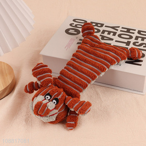 Factory price no stuffing tiger shape dog squeak toys