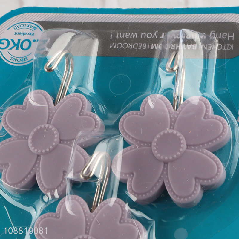 Good quality 5pcs four-leaf clover shaped plastic adhesive hooks