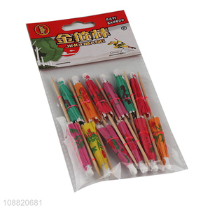 Best sale disposable bamboo <em>umbrella</em> fruit sticks wholesale