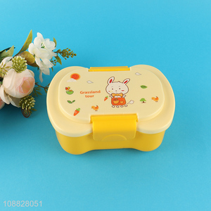 Hot items cartoon kids plastic lunch box with fork and spoon