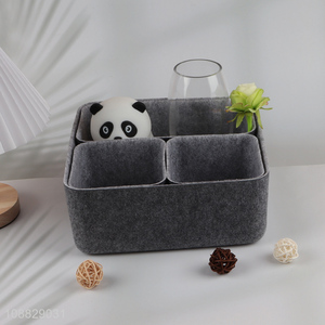 Wholesale 4pcs felt drawer organizer tray storage bin for home dormitory