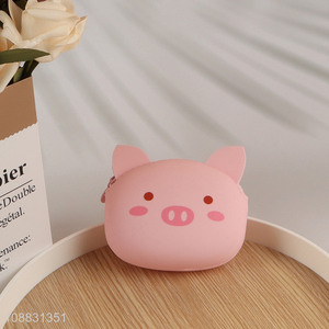 High quality kawaii pig shaped silicone coin purse coin wallet